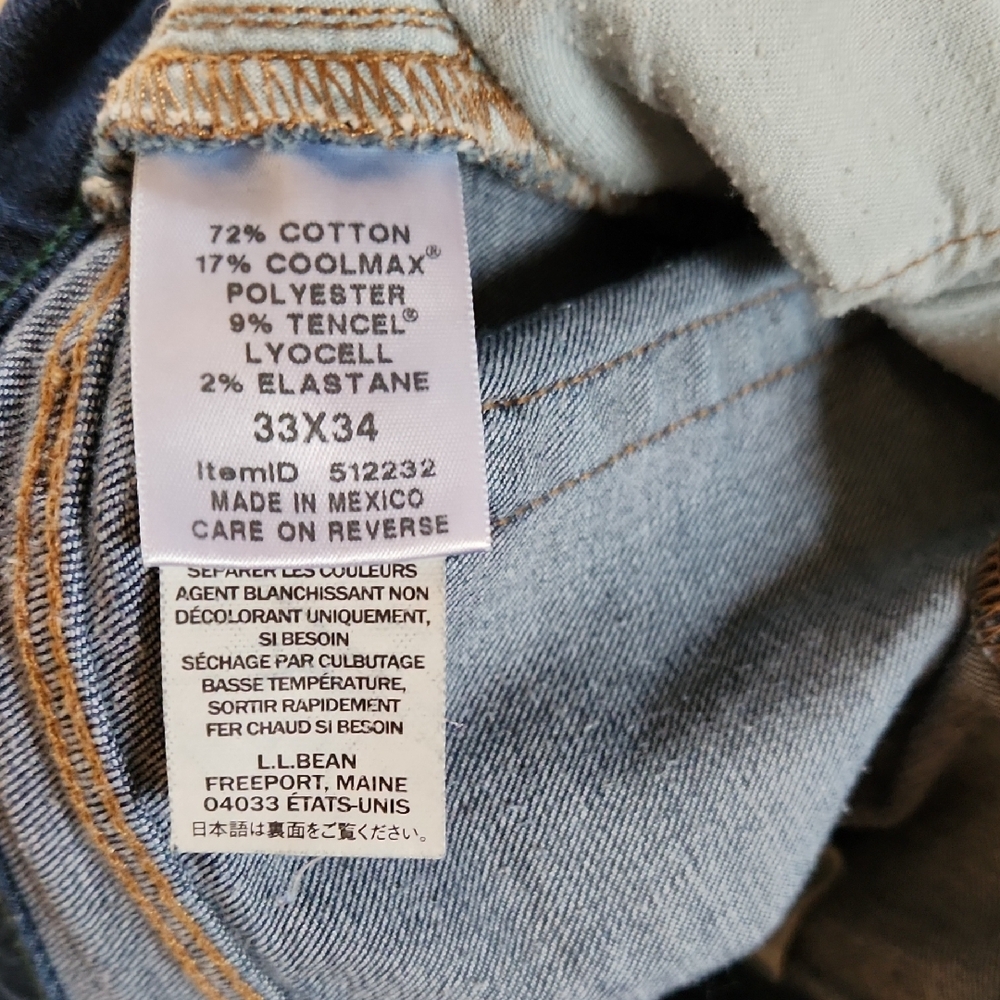 L.L. Bean 1912 Men's Jeans 33×34 - Picture 5 of 6